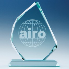 Jade glass faceted award