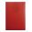 A5 desk diary in red, padded cover, monthly calendar grids in blue and grey.